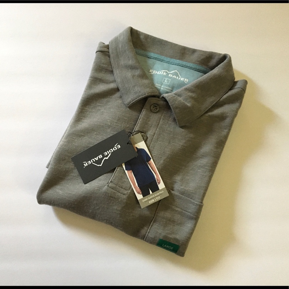 Eddie Bauer Short Sleeve Slub Polo